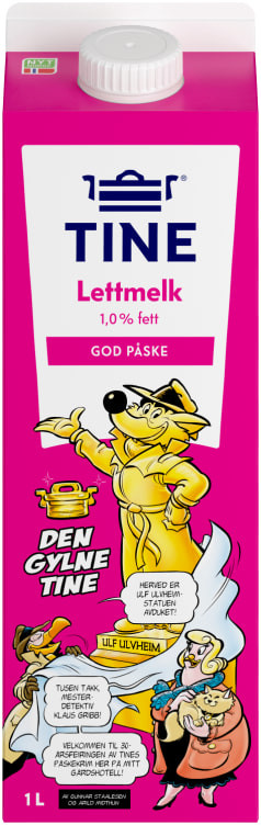 Lettmelk 1,0% 1l Tine