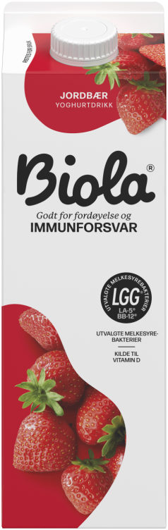 Biola Syrnet Melk Jordbær 1000g Tine