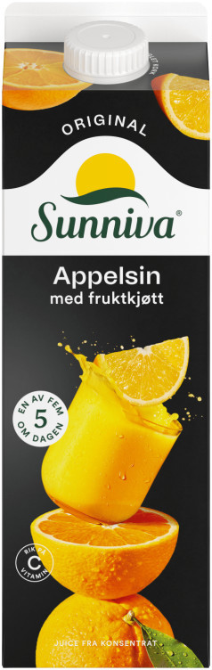 Appelsinjuice m/Fruktkjøtt 1l Sunniva