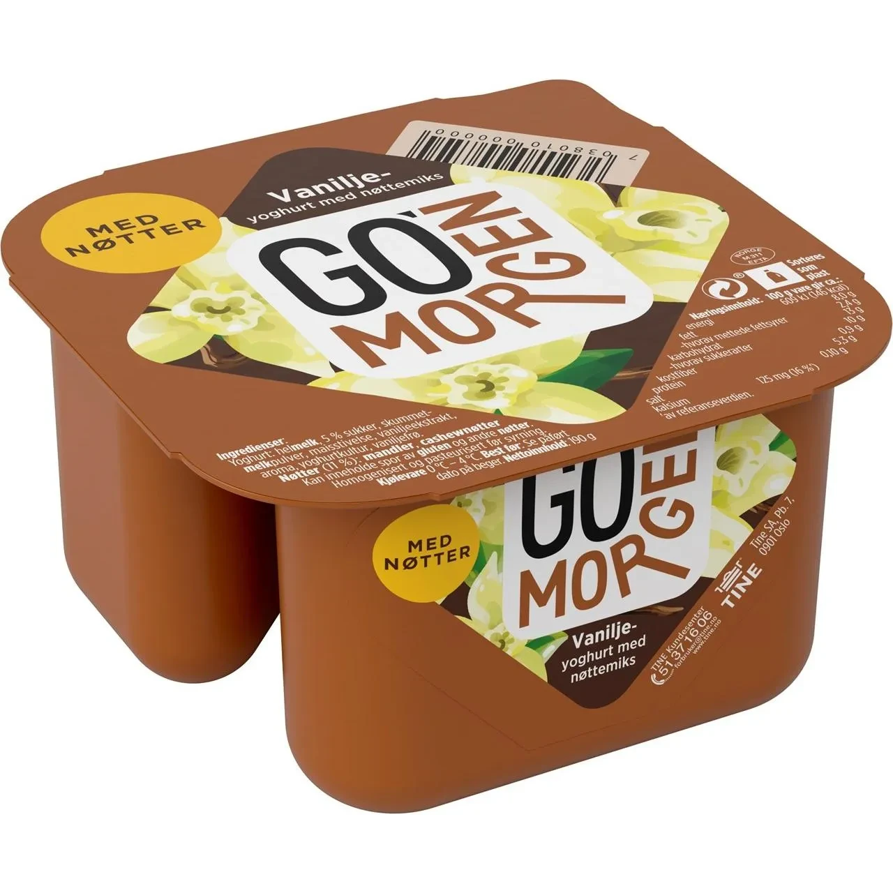 Go Morgen Vanilje/Nøtter 190g