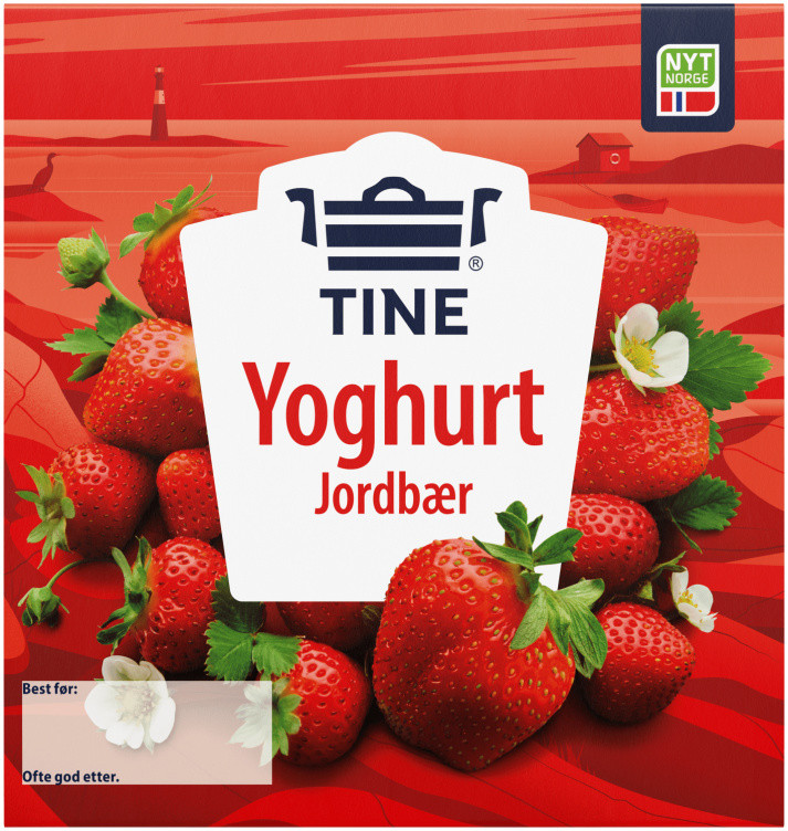 Yoghurt Jordbær 4x150g Tine