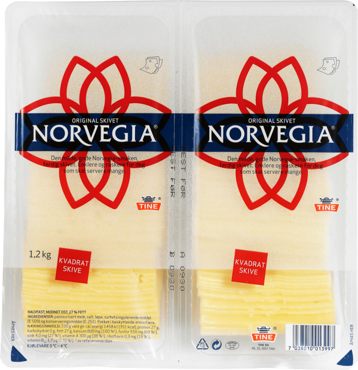 Norvegia skiver 1,2kg Tine