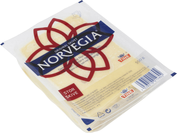 Norvegia F45 Store skiver 550g Tine