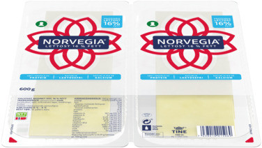 Norvegia Lett 16% Hotellbrett 600g Tine