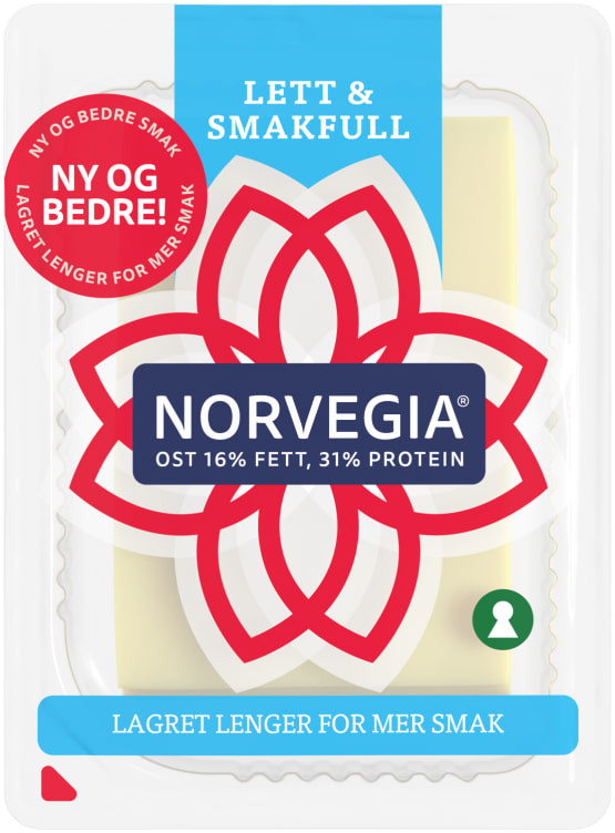 Norvegia Lett 16% skivet 150g Tine