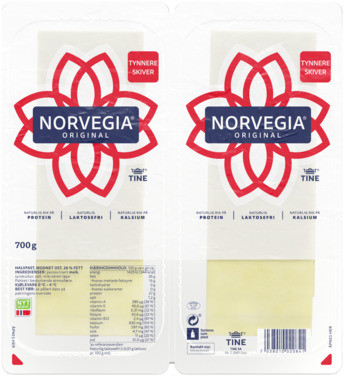 Norvegia Tynnere Skive 700g Tine