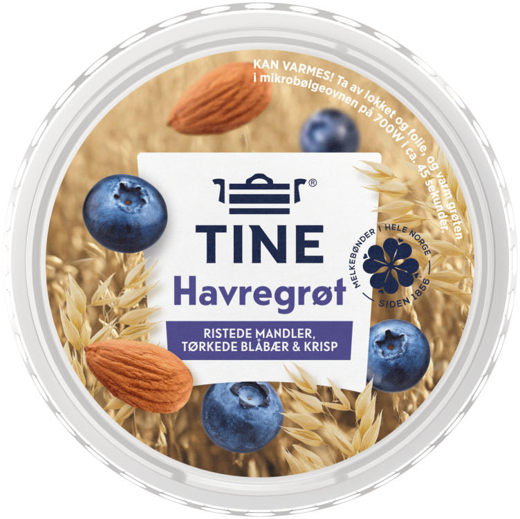 Havregrøt Mandel/Blåbær 170g Tine