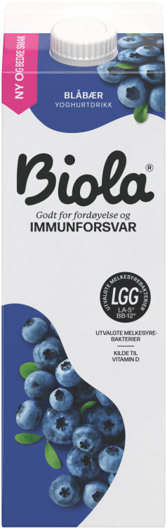 Biola Syrnet Melk Blåbær 1000g Tine