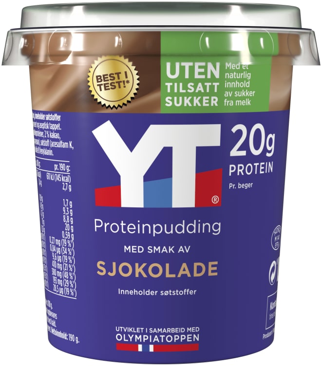 Yt Proteinpudding Sjokolade 190g Tine