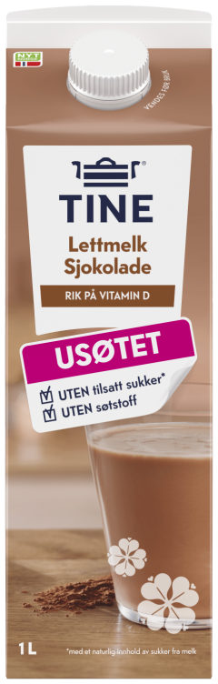 Lettmelk Sjokolade Usøtet 1l Tine