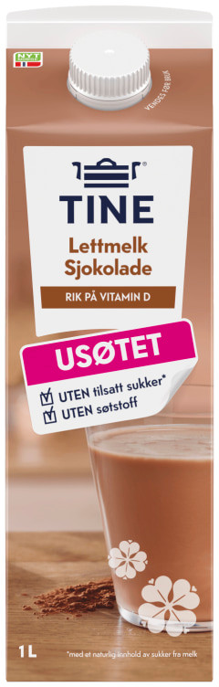 Lettmelk Sjokolade Usøtet 1l Tine