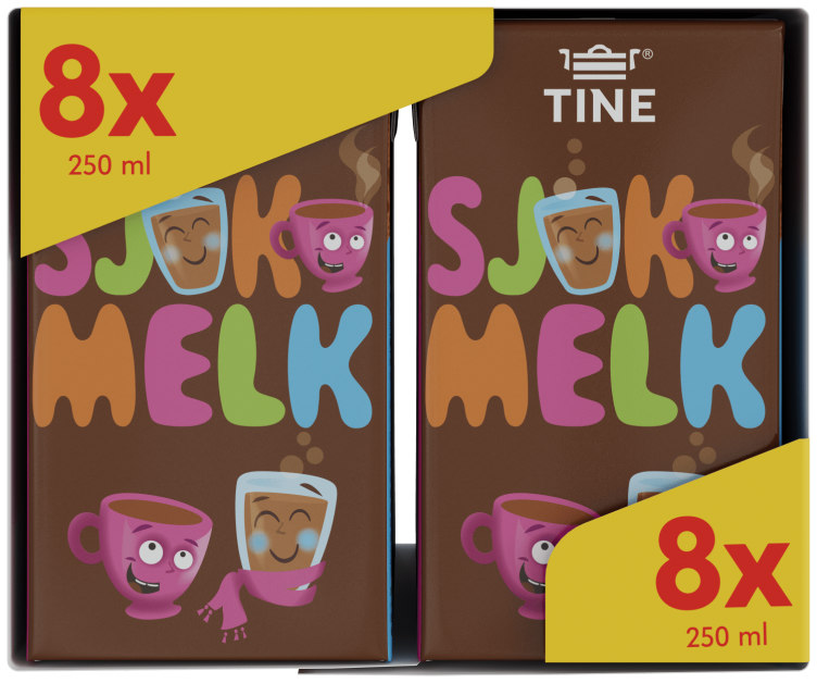 Sjokomelk 8x250ml Tine