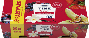 Yoghurt Van/skogsb/jordb/melon 8x125g Tine