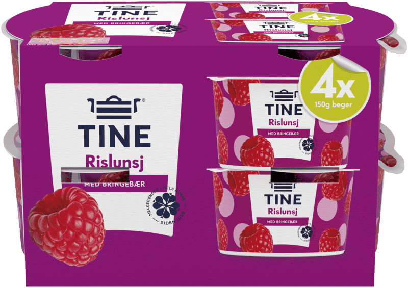 Tine Rislunsj Bringebær 4x150g