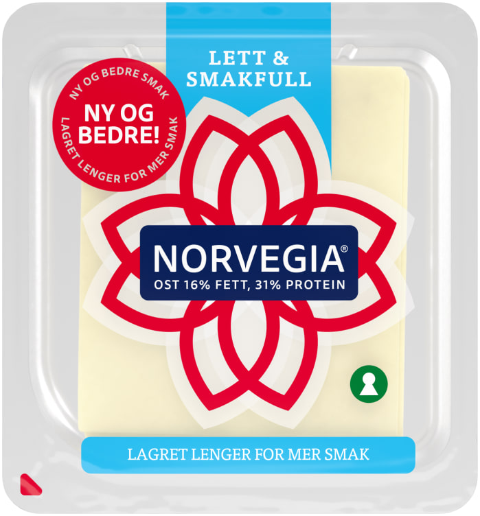 Norvegia Lett 16% skivet 300g Tine