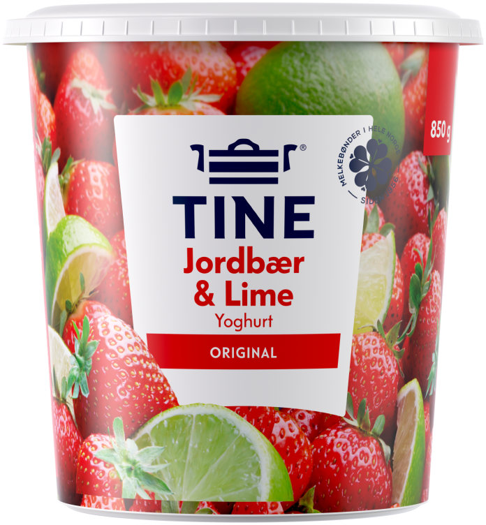Yoghurt Jordbær & Lime 850g Tine
