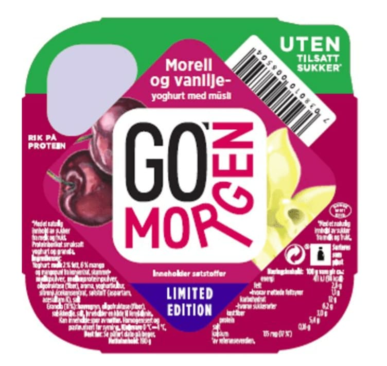 Go Morgen Yoghurt uten Morell&Vanilje 190g Tine