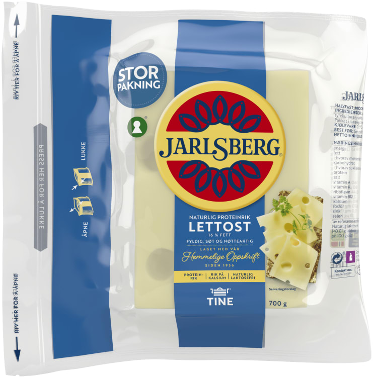 Jarlsberg Lett 16% 700g Tine