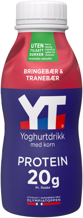 Yt Protein Drikk Bringebær/Tranebær 300g Tine