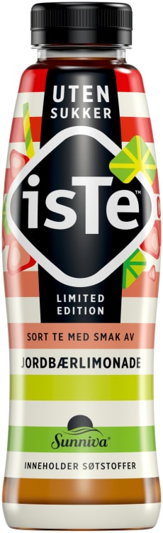 Iste Jordbær u/Sukker 0,5l flaske Sunniva