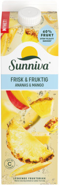 Sunniva Frisk & Fruktig Ananas/mango 1l Tine