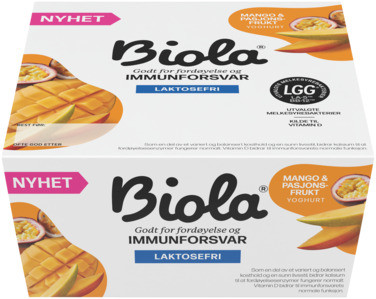 Biola Yoghurt Mango/pasjonsfrukt 4x125g Tine