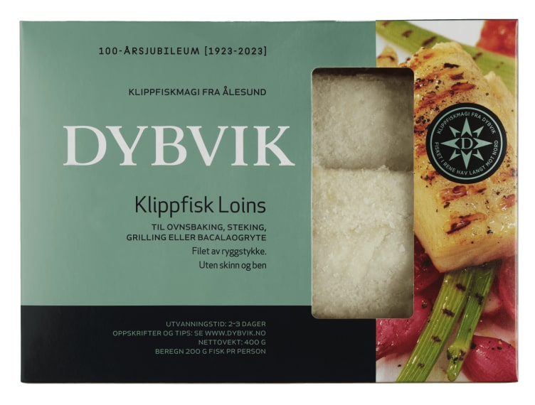Klippfisk Loins u/Skinn&Ben 400g Dybvik