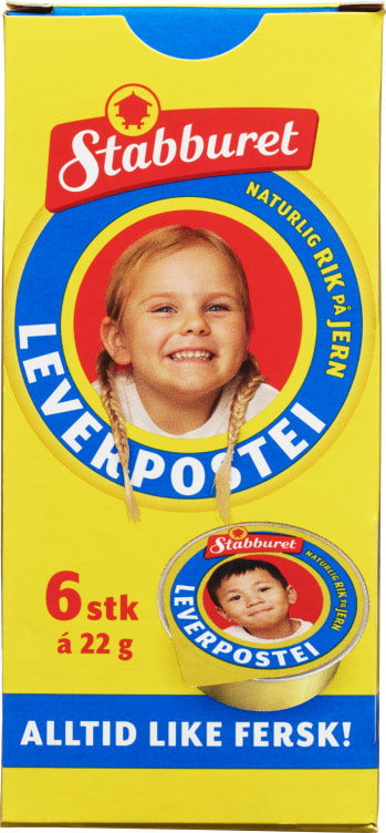 Leverpostei Porsjon 6x22g Stabburet