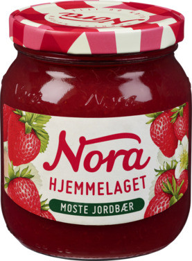 Moste Jordbær Hj l 390g Nora