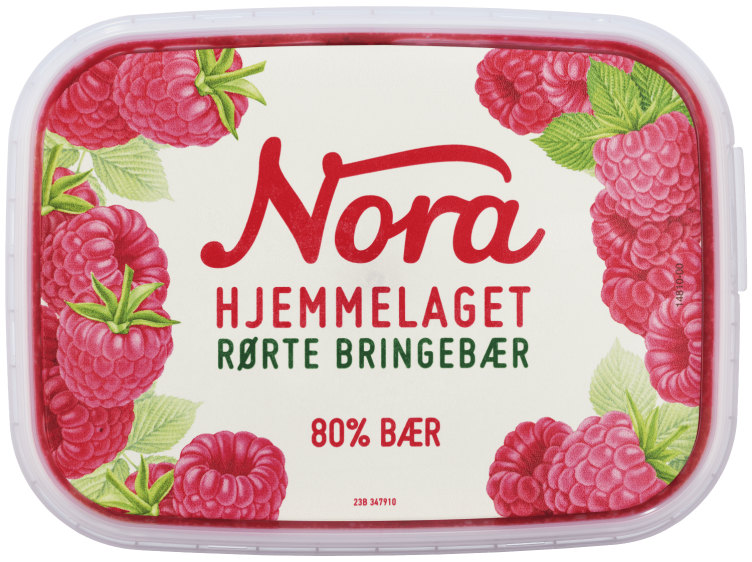 Bringebærsyltetøy Rørte 280g Nora