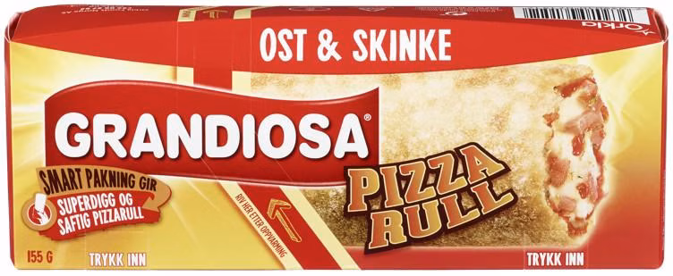 Grandiosa Pizzarull Ost & Skinke, 155 g