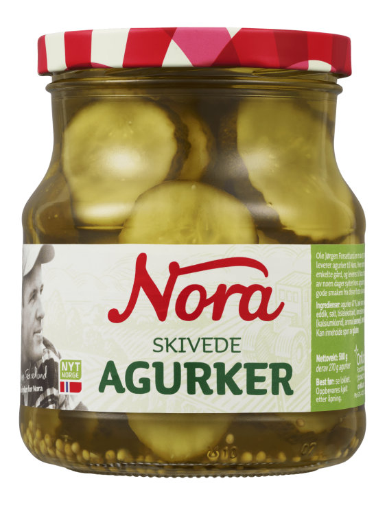 Agurker Skivede 580g Nora