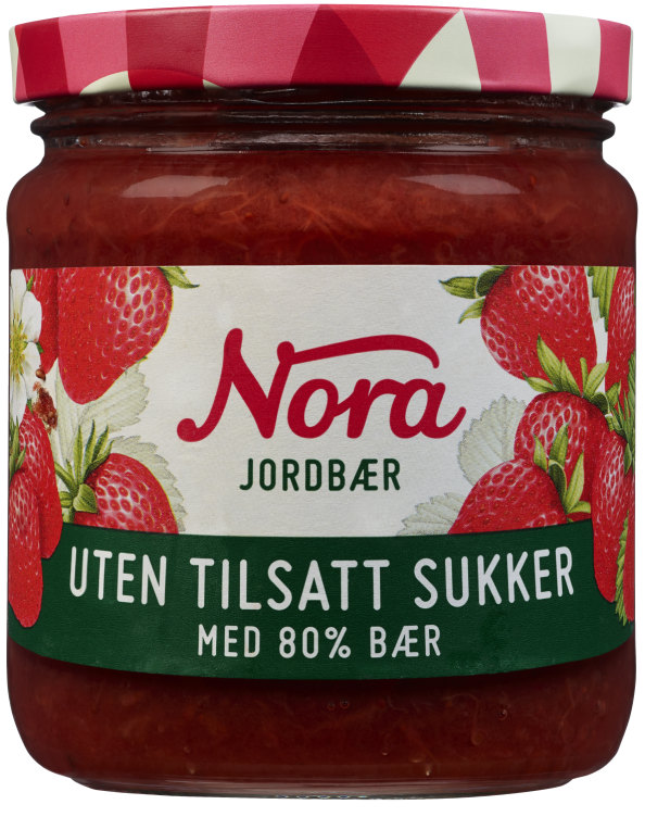 Jordbærsyltetøy 80% Uts 275g Nora