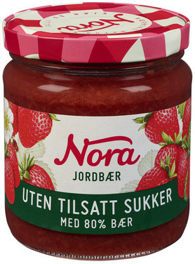 Jordbær u Tilsatt Sukker 275g Nora