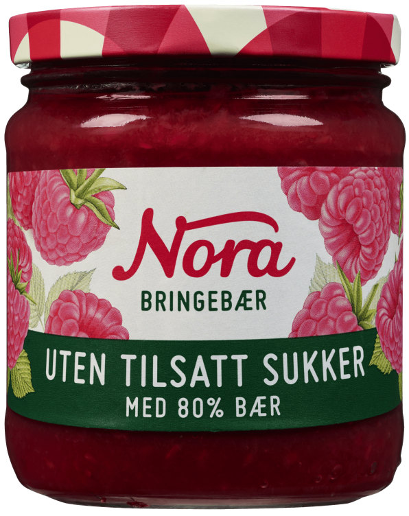 Bringebærsyltetøy 80% u/Tilsatt Sukker 275g Nora
