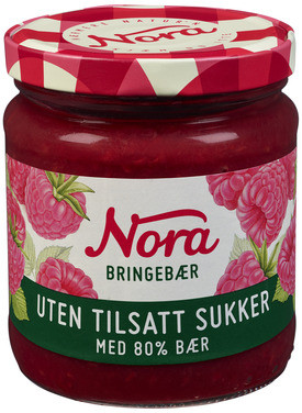 Bringebær u Tilsatt Sukker 275g Nora