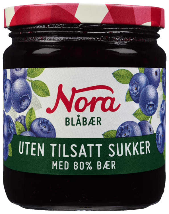 Blåbærsyltetøy 80% u/Tilsatt Sukker 275g Nora