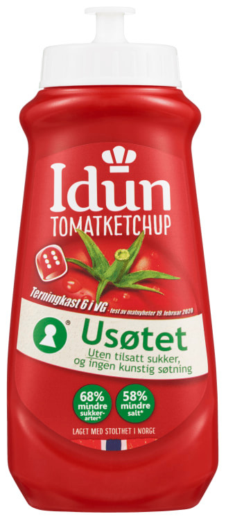Tomatketchup Usøtet 510g Idun