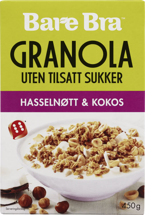 Granola Hasselnøtt&Kokos 450g Bare Bra