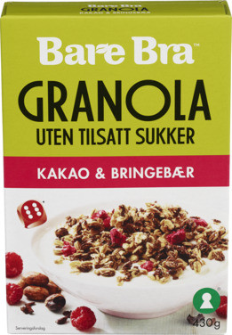 Bare Bra Kakao & Bringebær 430g