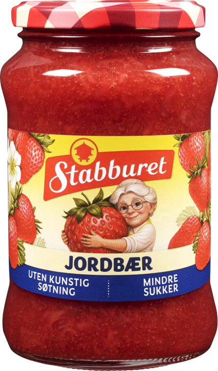 Jordbærsyltetøy Mindre Sukker 530g Stabburet