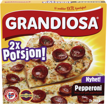Grandiosa Pepperoni 2pk Porsjon 690g