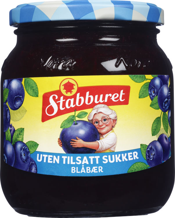 Blåbærsyltetøy u/Sukker 380g Stabburet