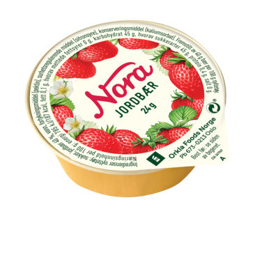 Jordbærsylt Porsj 24g Nora