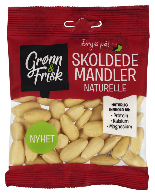 Mandler Skoldet Naturelle 60g Grønn&Frisk