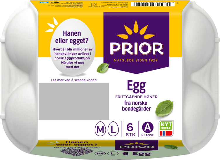 Egg Frittgående M/L 6pk Prior