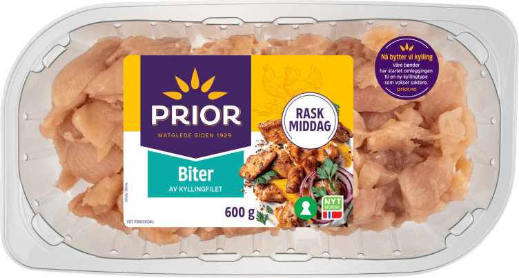 Kyllingfilet Biter 600g Prior