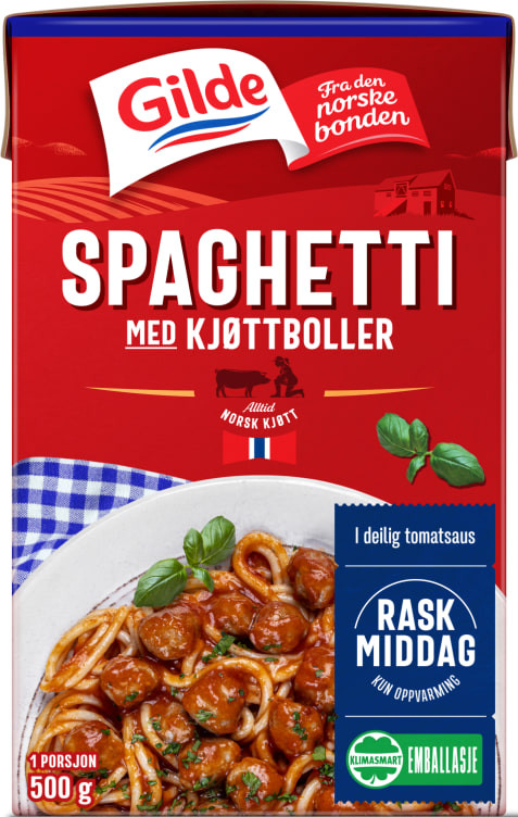 Spaghetti m/Kjøttboller 500g Gilde