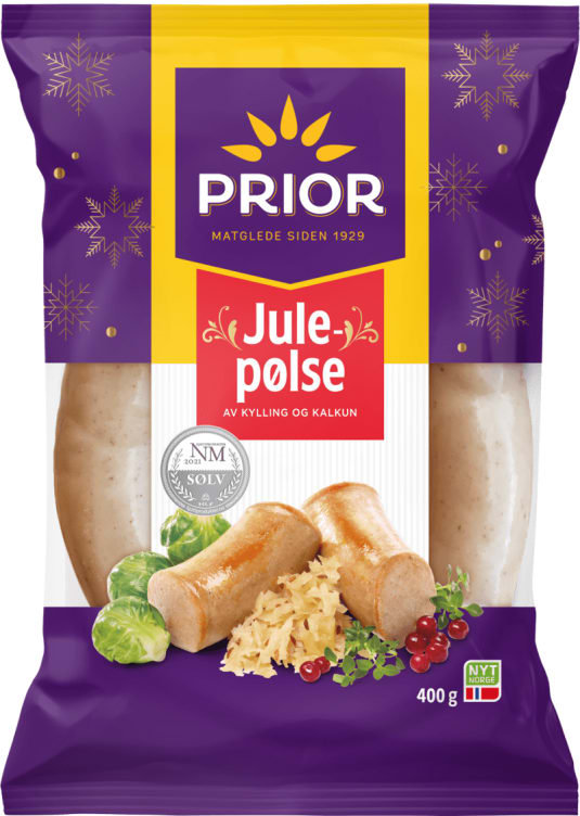 Julepølse Kylling/Kalkun 400g Prior