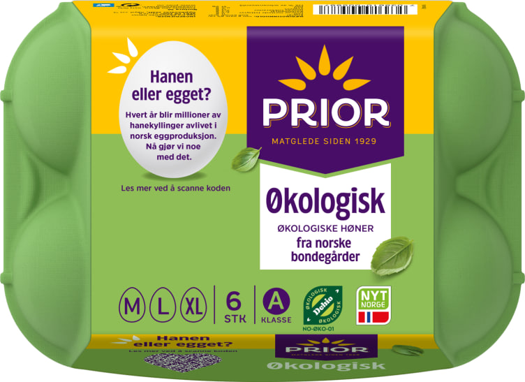 Egg Økologisk m/L/XL 6stk Prior